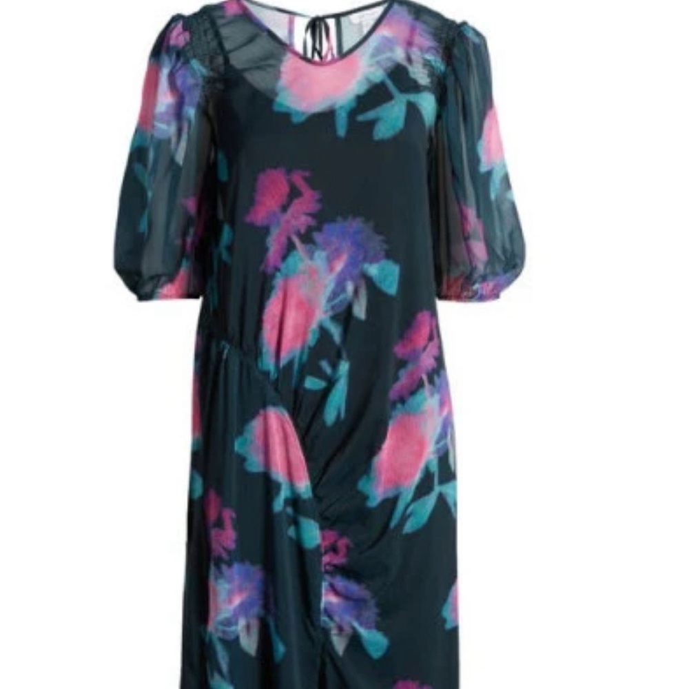 TopShop Chuck on Ruched Puff Sleeve Dress